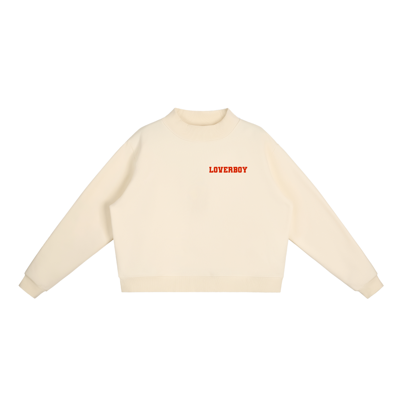 LOVERBOY Essential Fleece Mock-Neck Crew Sweatshirt