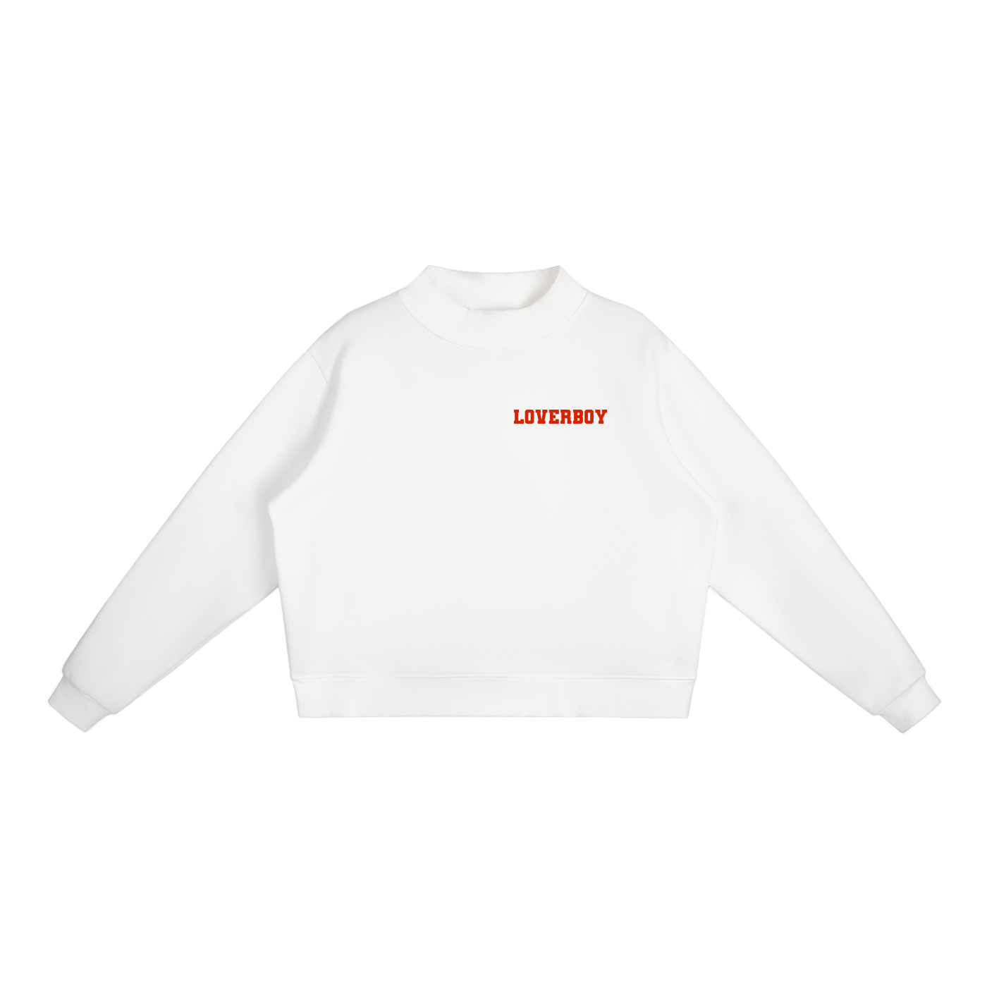 LOVERBOY Essential Fleece Mock-Neck Crew Sweatshirt