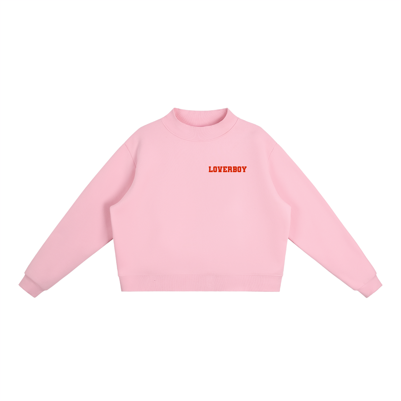 LOVERBOY Essential Fleece Mock-Neck Crew Sweatshirt