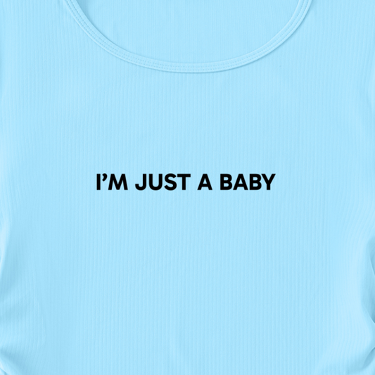 "I'm Just A Baby" Ruched Bodycon Crop Top