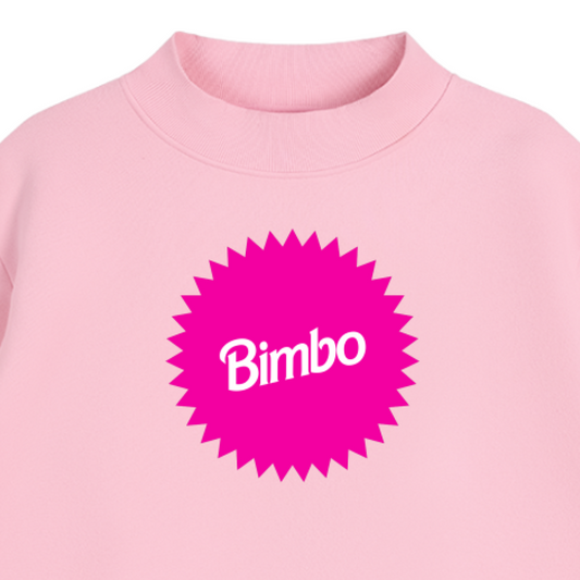 "Bimbo" Essential Fleece Mock-Neck Crew Sweatshirt