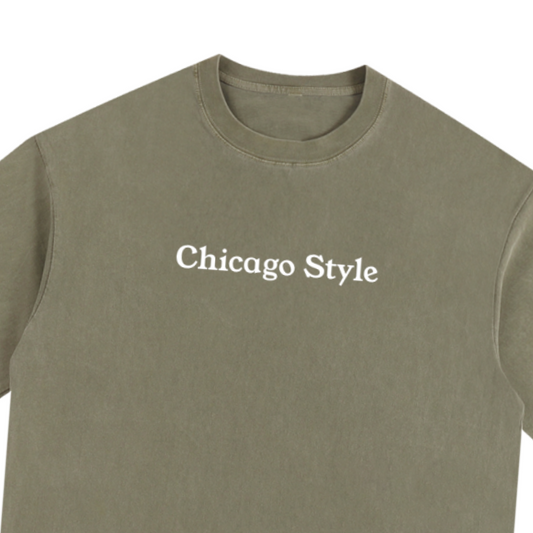 "Chicago Style" Vintage Washed Oversized Cotton Shirt