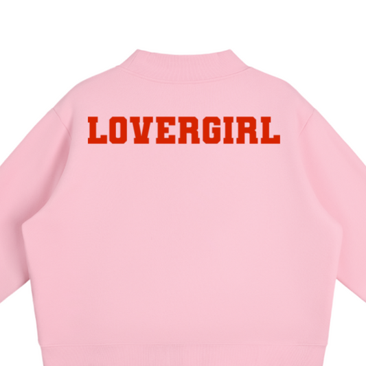 LOVERGIRL Essential Fleece Mock-Neck Crew Sweatshirt