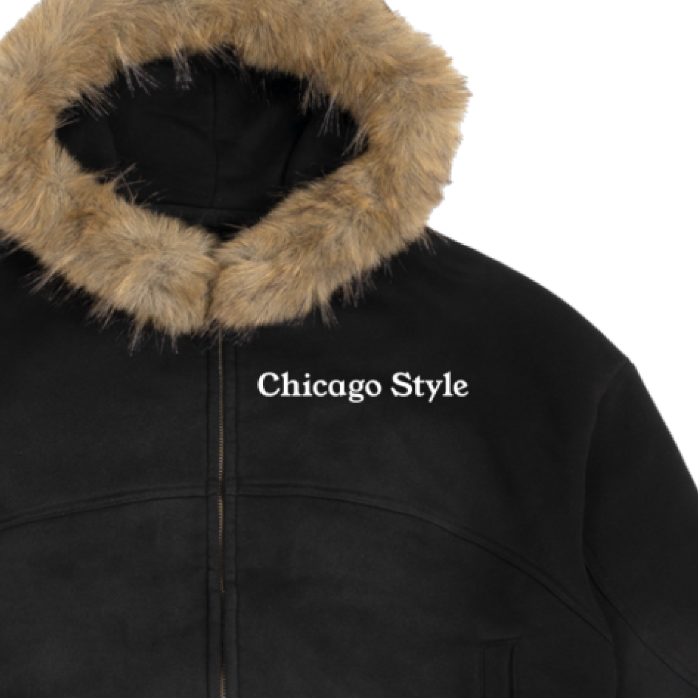 "Chicago Style" Sun Fade Boxy Detachable Fur Hoodie