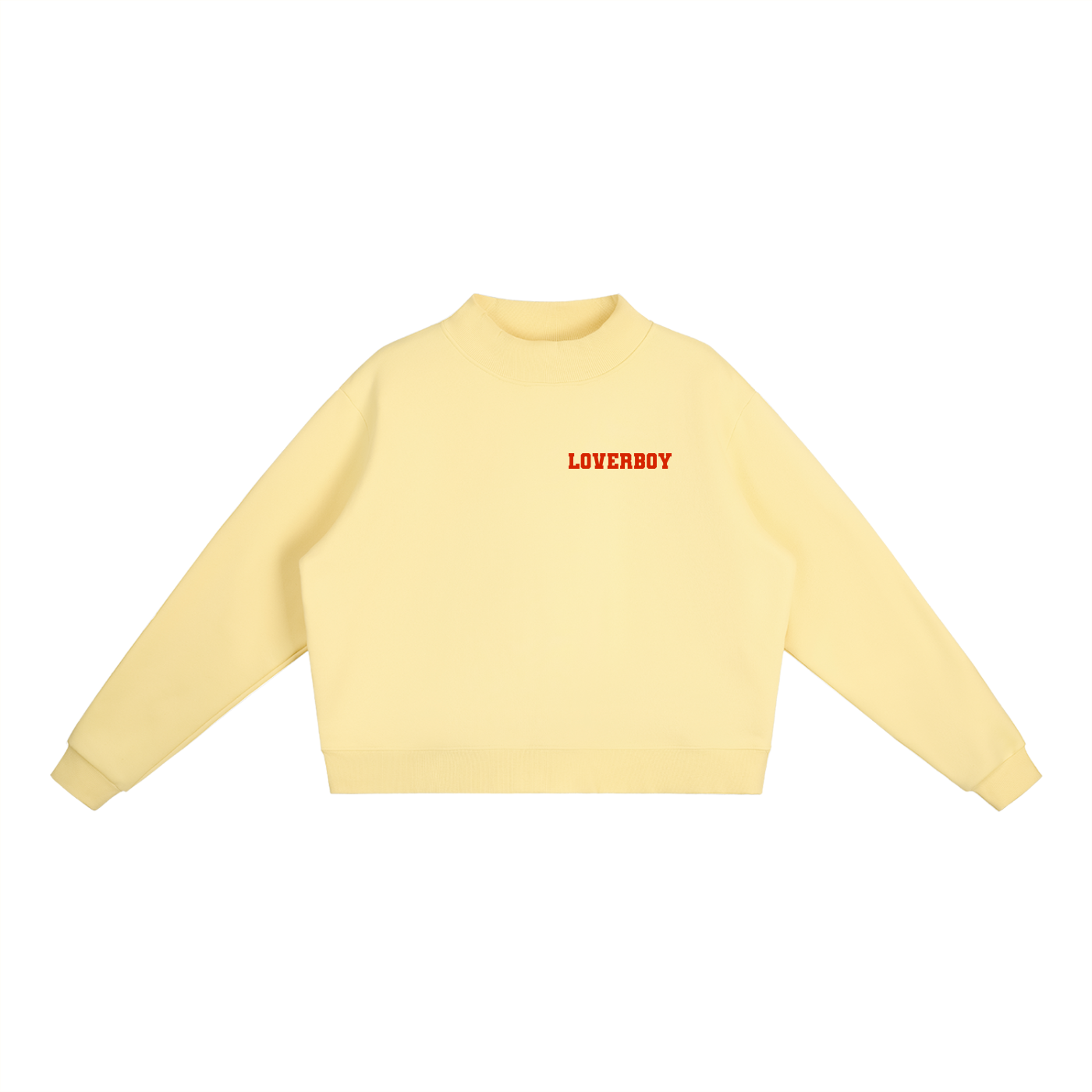 LOVERBOY Essential Fleece Mock-Neck Crew Sweatshirt