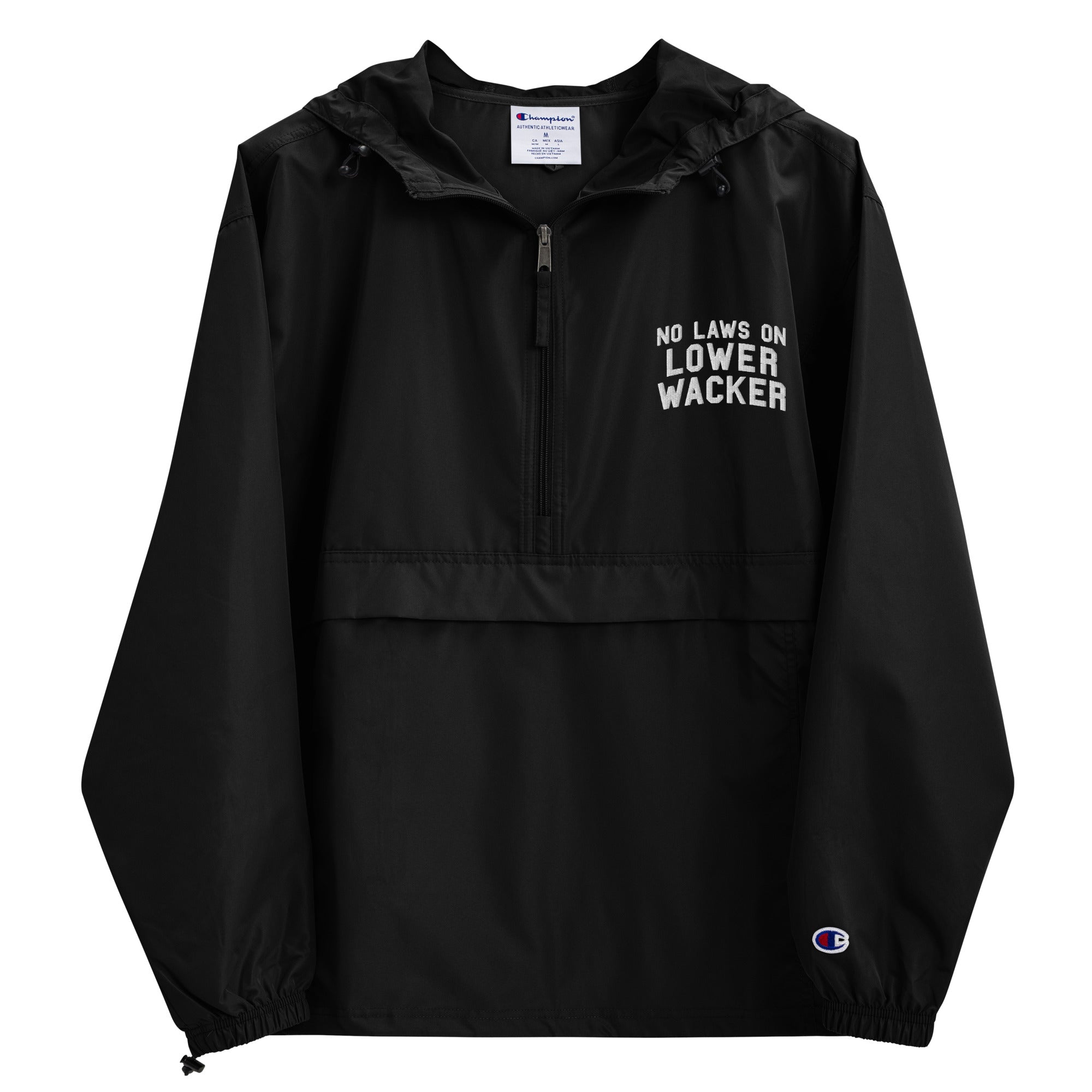Champion x No Laws On Lower Wacker - Embroidered Packable Jacket