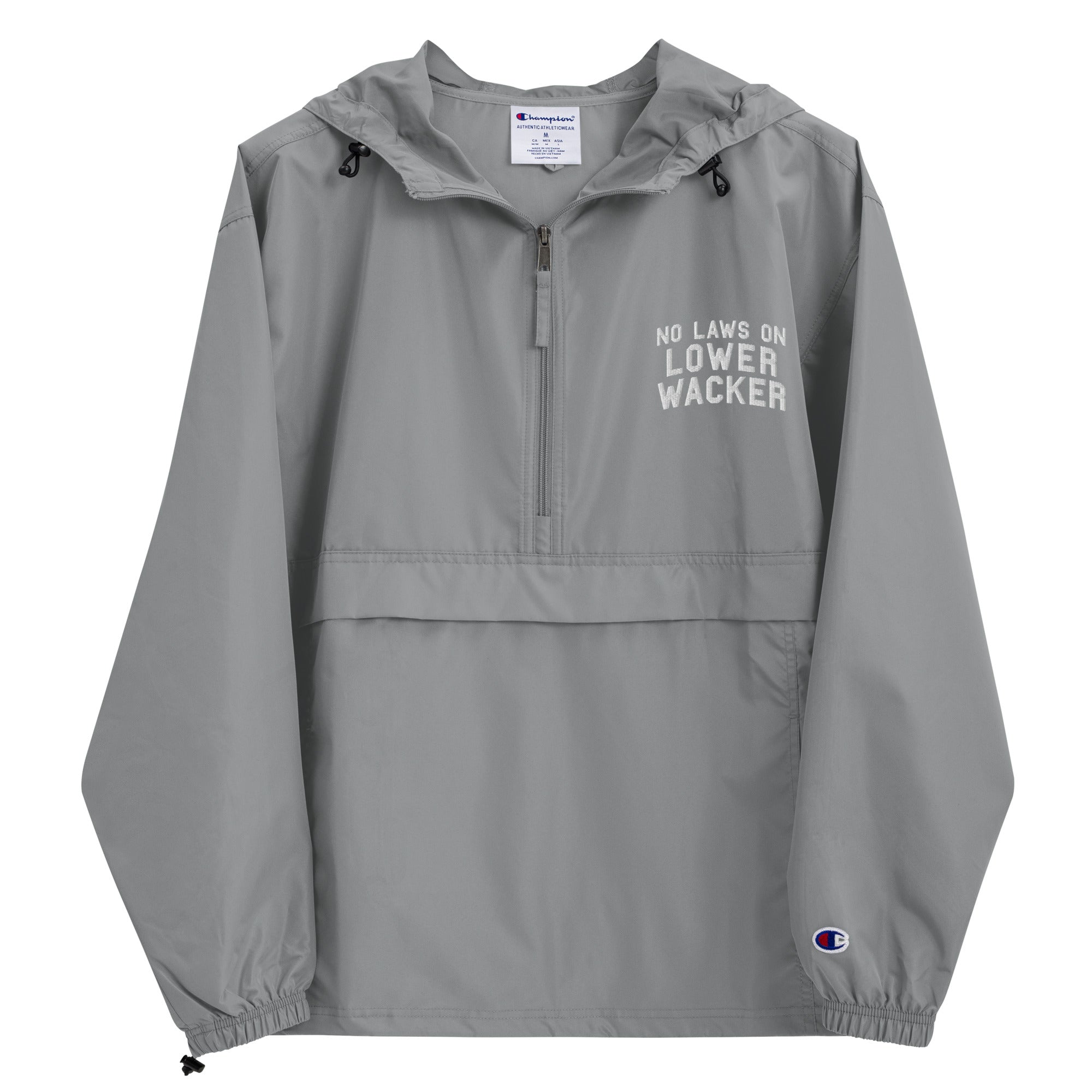 Champion x No Laws On Lower Wacker - Embroidered Packable Jacket