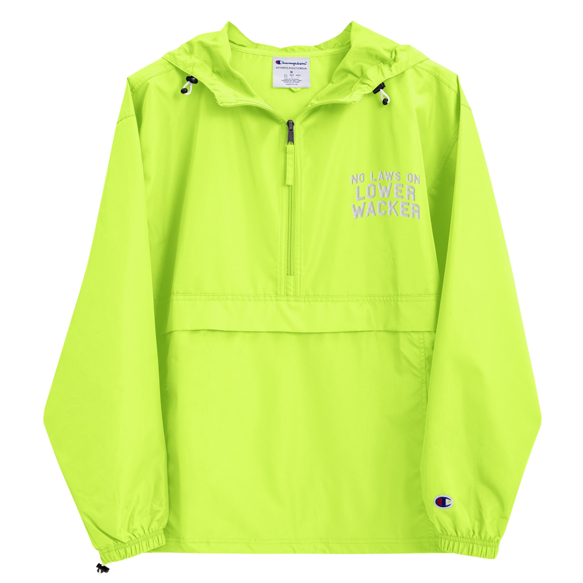 Champion x No Laws On Lower Wacker - Embroidered Packable Jacket