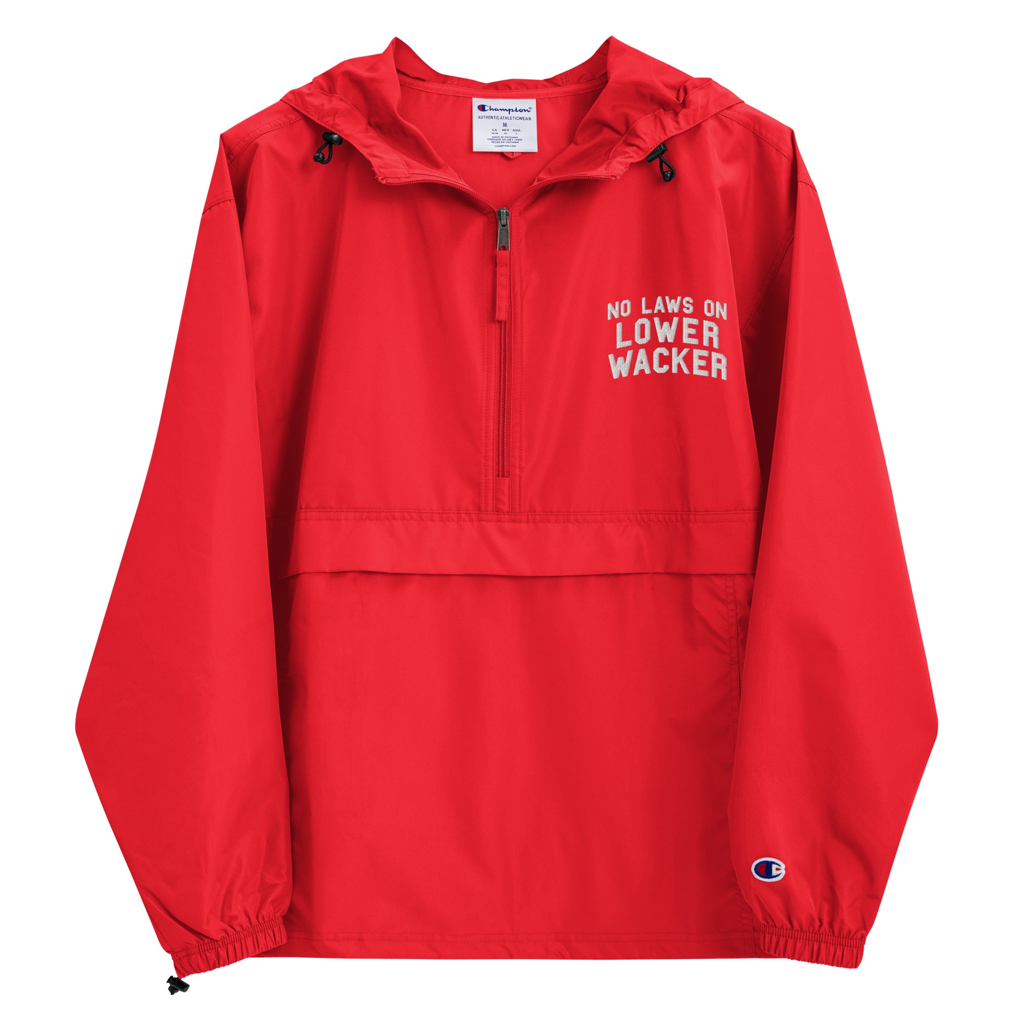 Champion x No Laws On Lower Wacker - Embroidered Packable Jacket