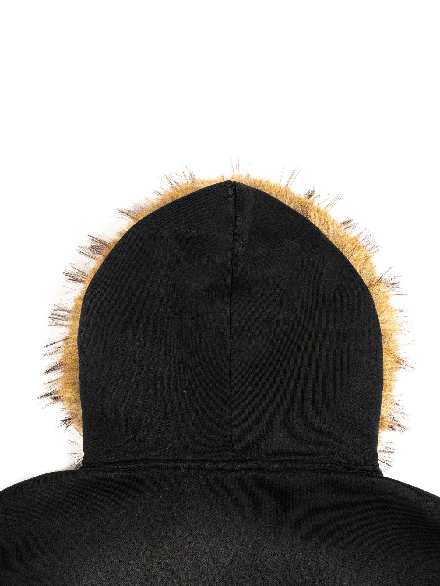 No Laws On Lower Wacker - Sun Fade Boxy Detachable Fur Hoodie